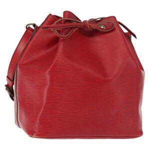 Authentic LOUIS VUITTON Epi Petit Noe Shoulder Bag Red M44107 LV
